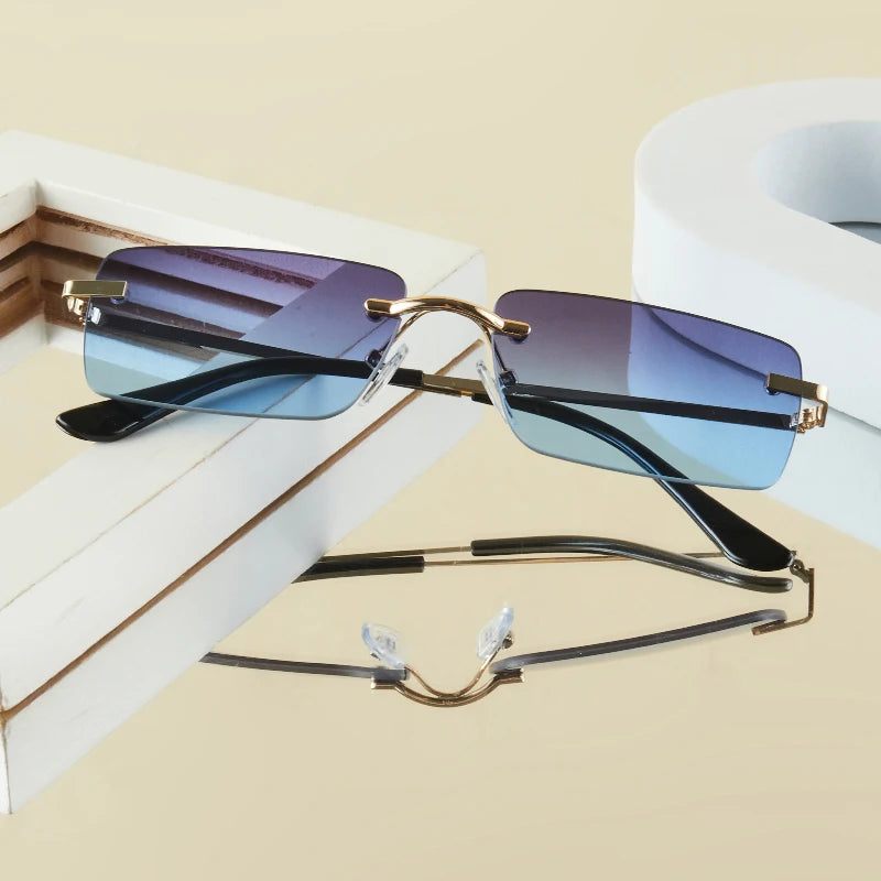 Azure Rimless Sunglasses