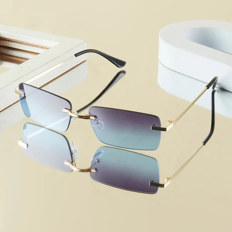 Azure Rimless Sunglasses