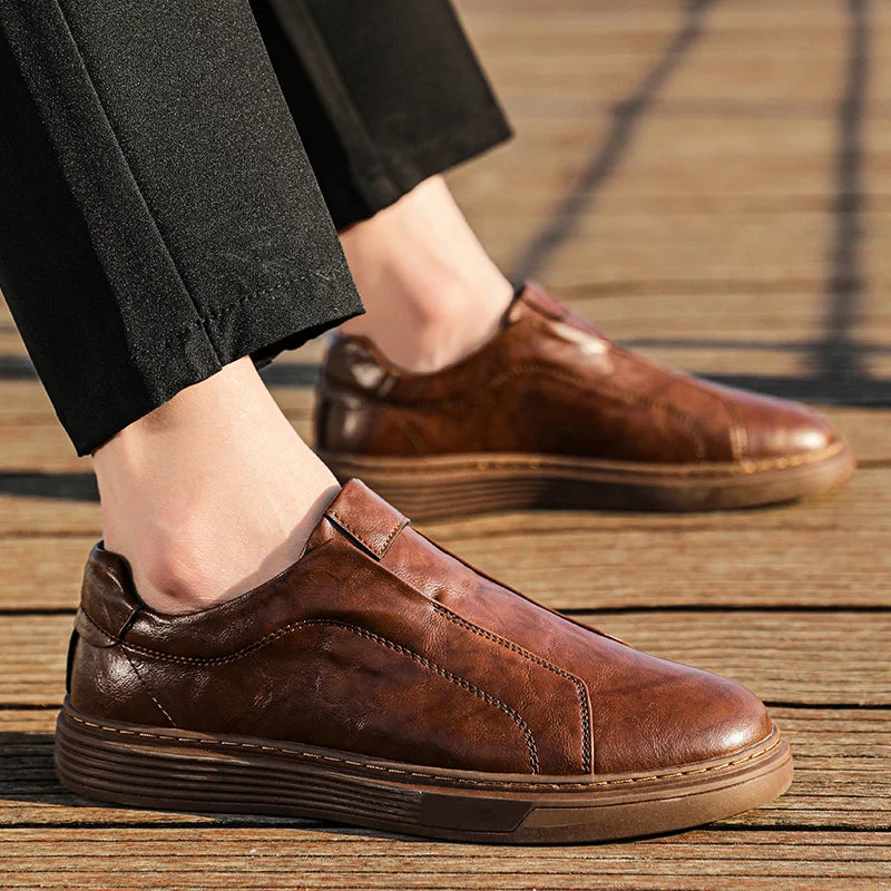 Ventoro Genuine Leather Slip-Ons