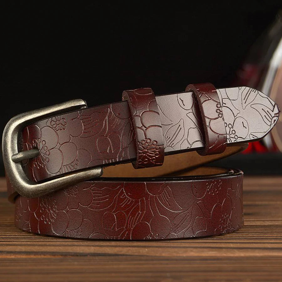 Villandry Floral Leather Belt
