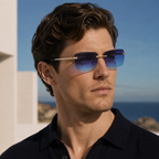 Azure Rimless Sunglasses